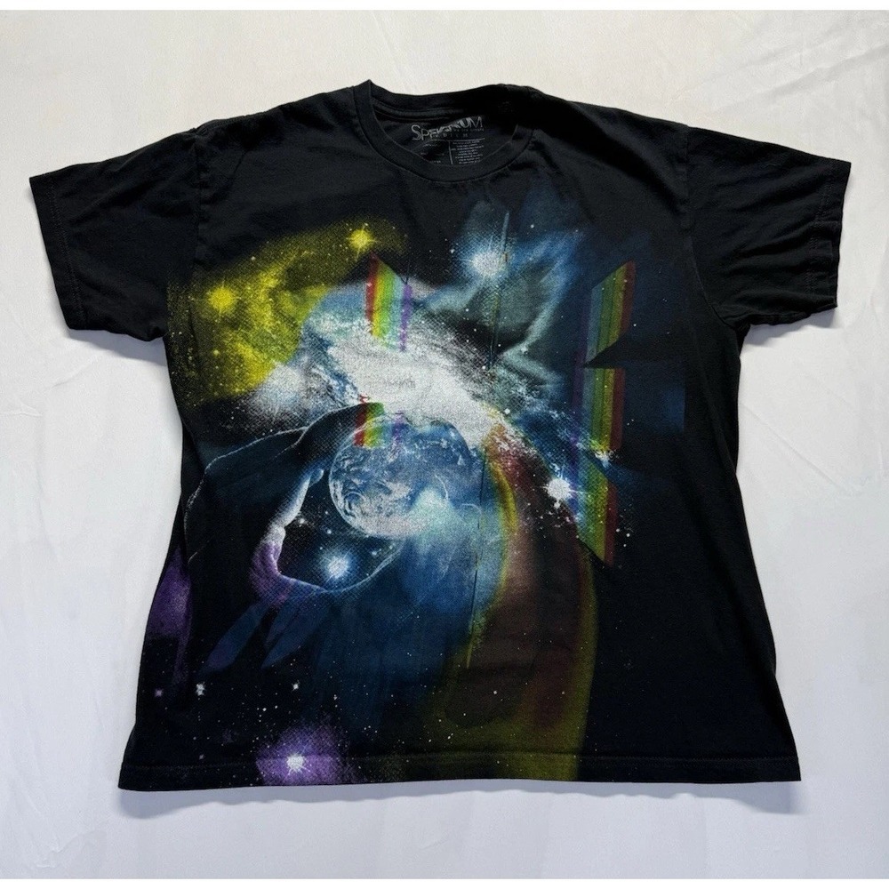Spektrum Medium Galaxy space‎ graphic tee XL black cosmic art t-shirt